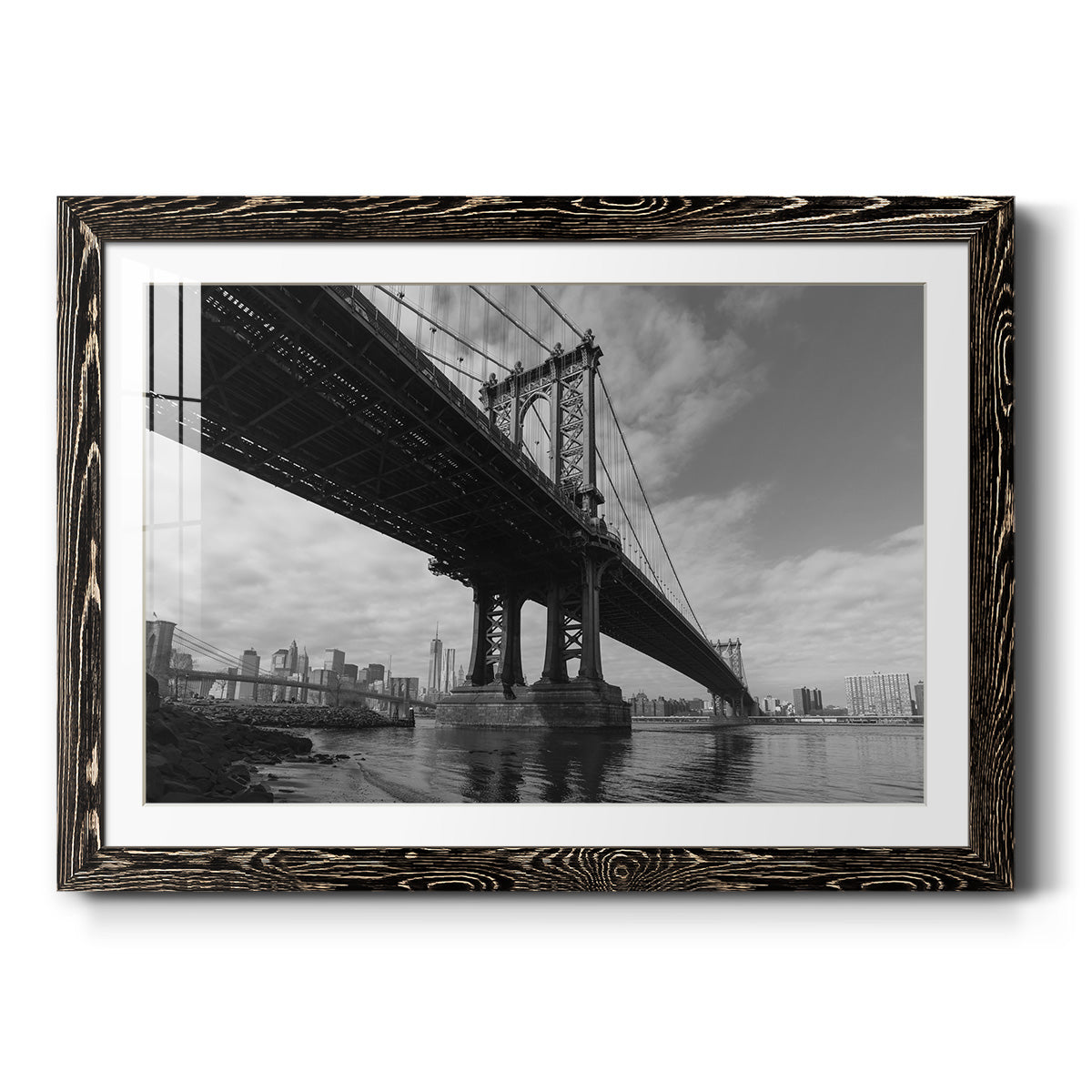 Manhattan Bridge - Barnwood Framed Art Print