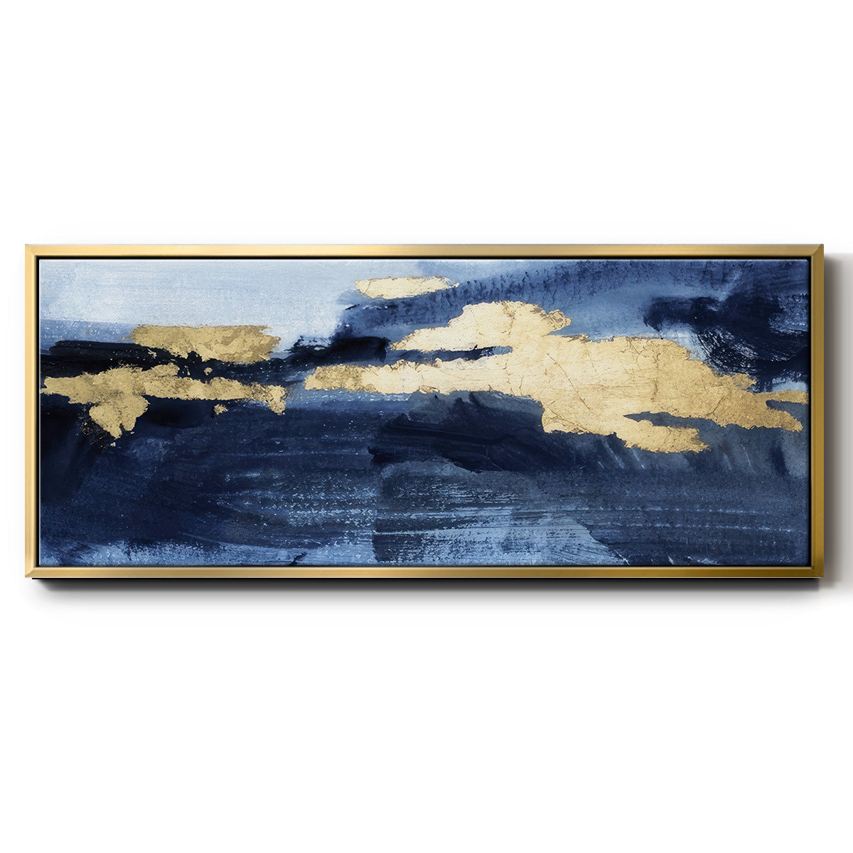 Gilded Indigo Sea II - Floater Framed Canvas Print