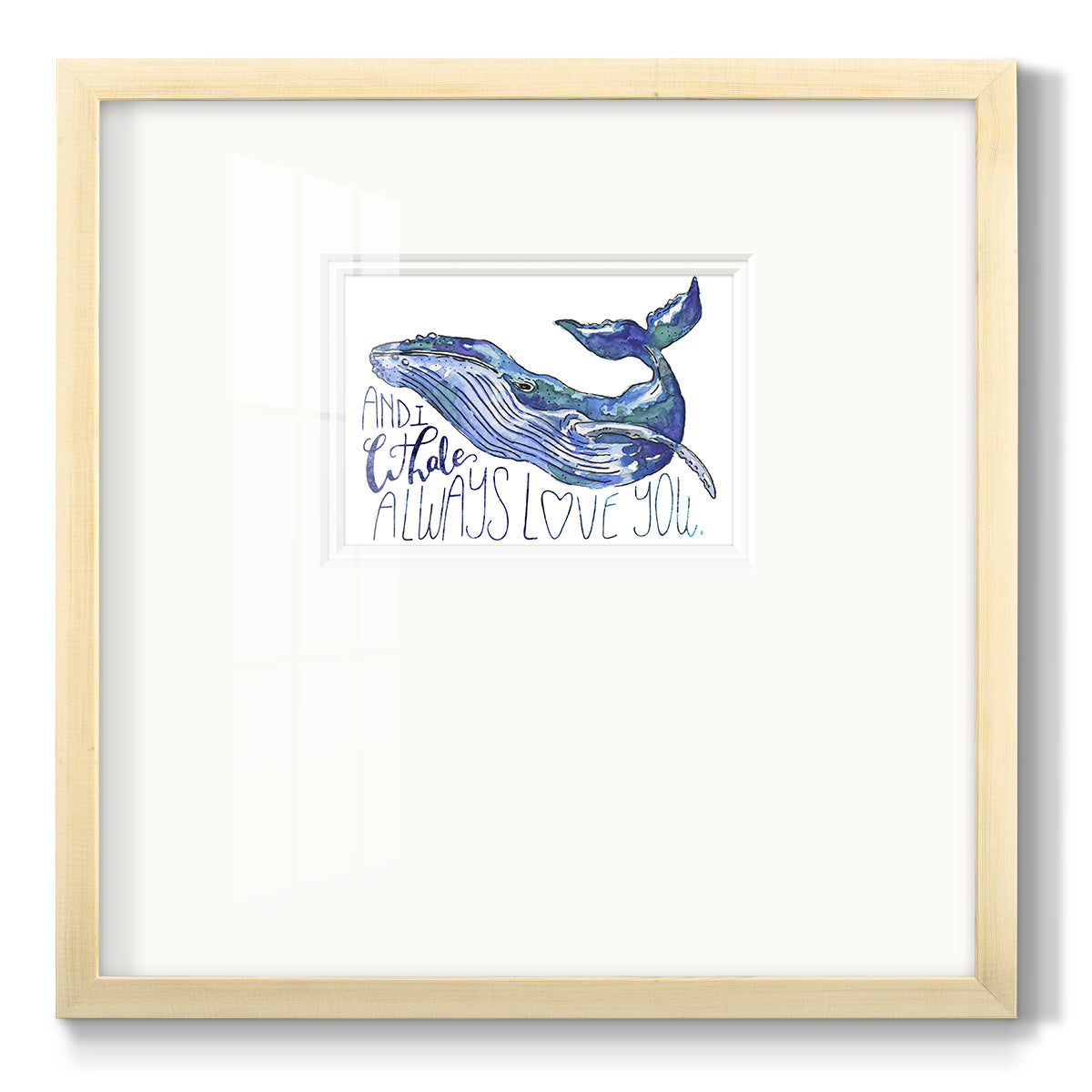 Whale Love I Premium Framed Print Double Matboard