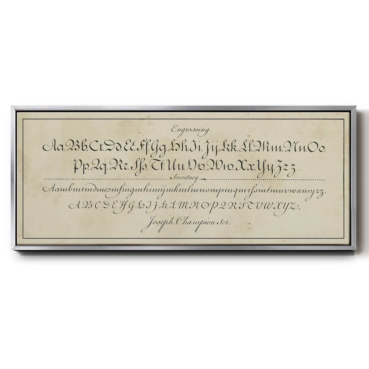 Manuscript Sampler V - Floater Framed Canvas Print