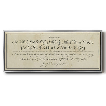 Manuscript Sampler V - Floater Framed Canvas Print