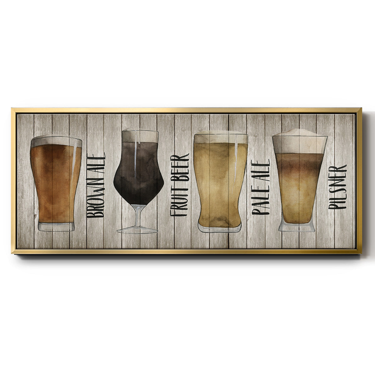 Beer Chart I - Floater Framed Canvas Print