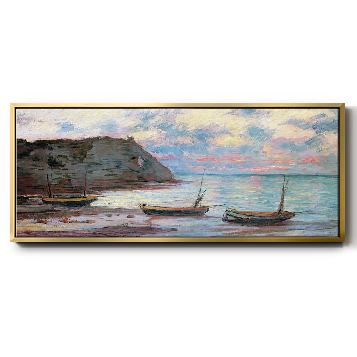 Sunset at Étretat, 1885 - Floater Framed Canvas Print