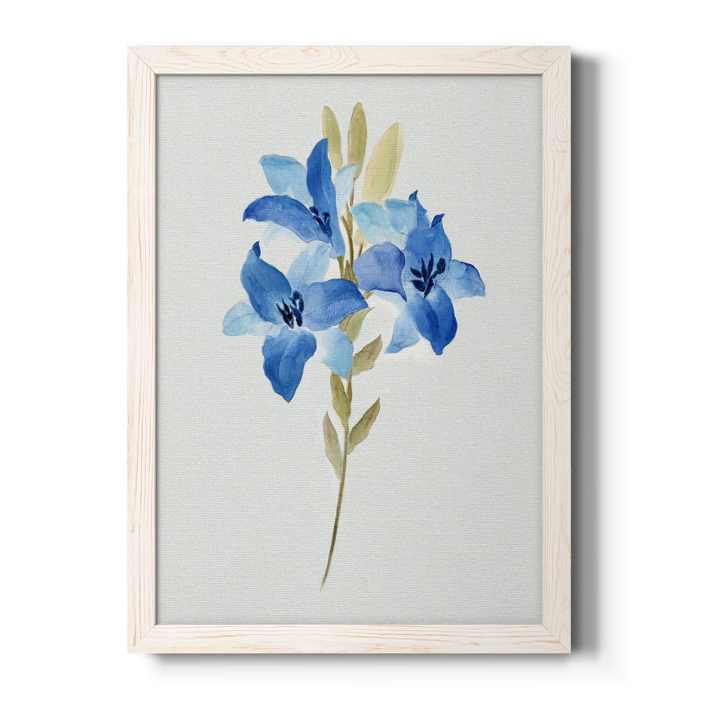 Blue Blossom Botanical III - Barnwood Framed Canvas Print