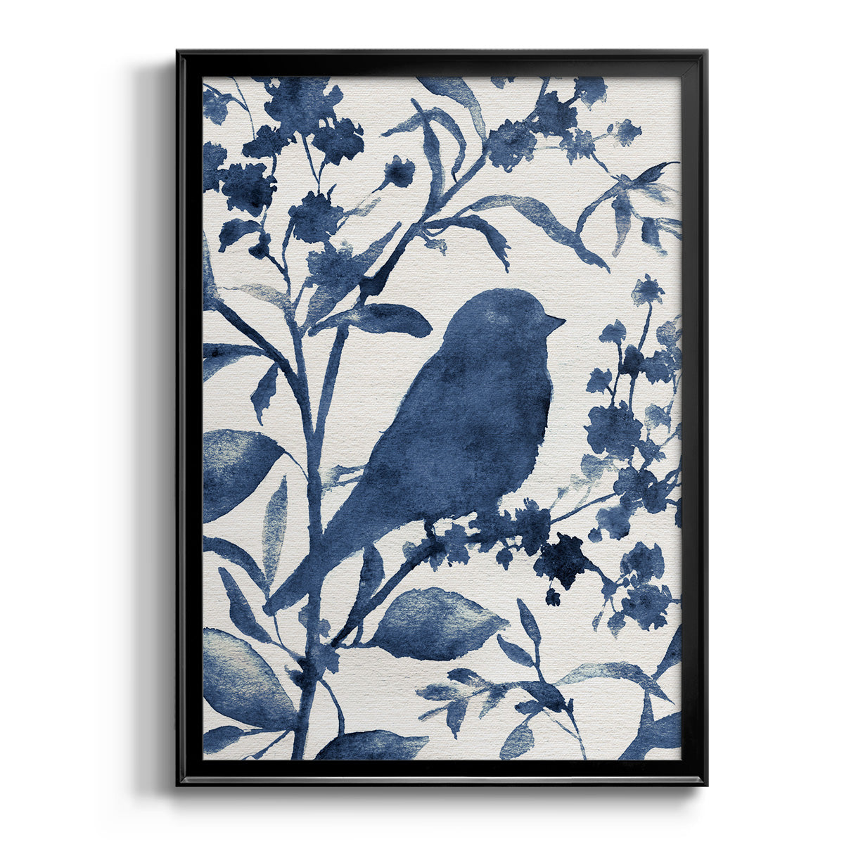 Bluebird Silhouette I - Modern Framed Canvas Print