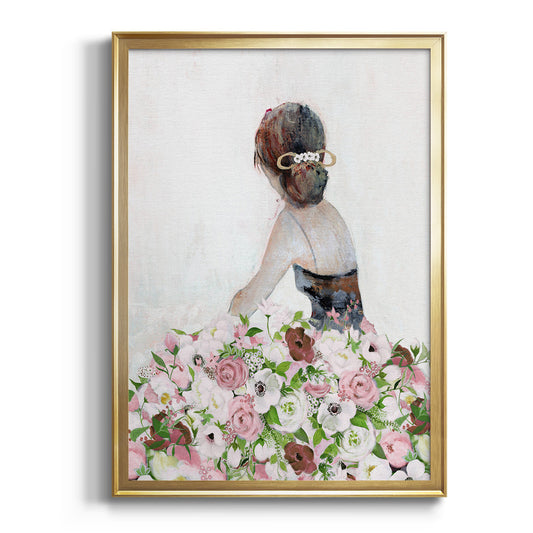 Beautiful Floral Contemplation II - Modern Framed Canvas Print