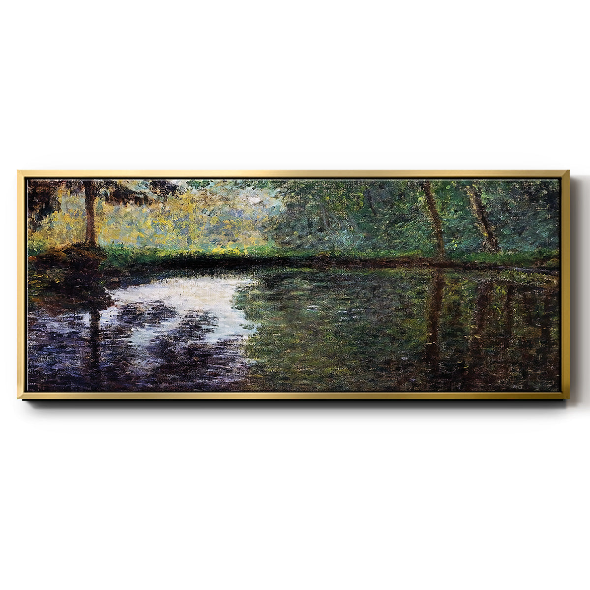 The Pond at Montgeron 2, 1876 - Floater Framed Canvas Print