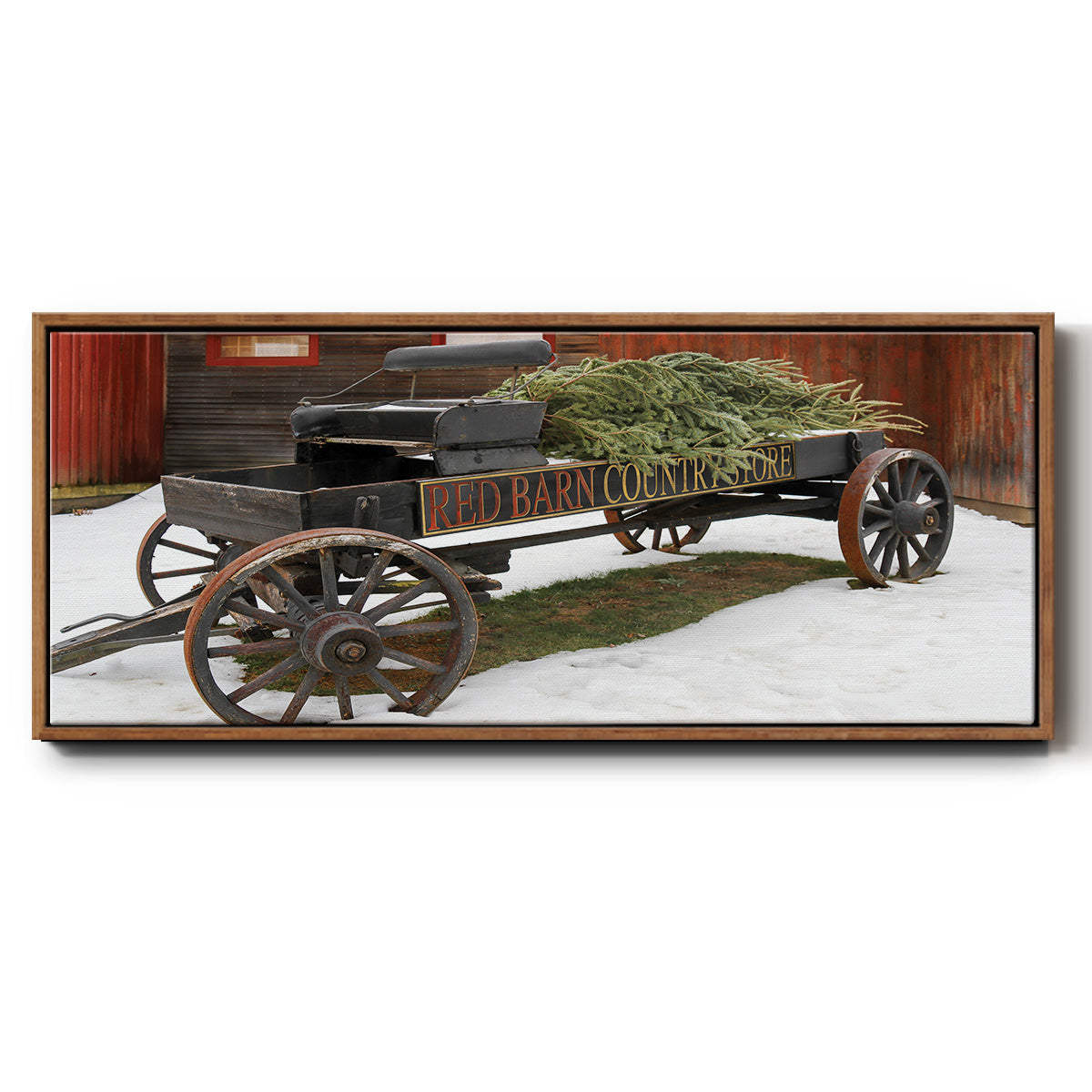 Country Store Wagon - Floater Framed Canvas Print