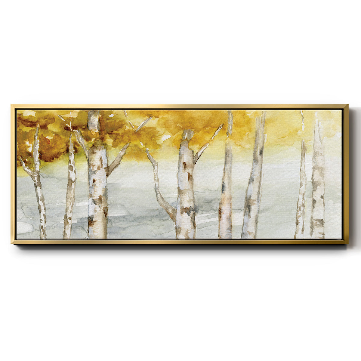 Golden Trees - Floater Framed Canvas Print