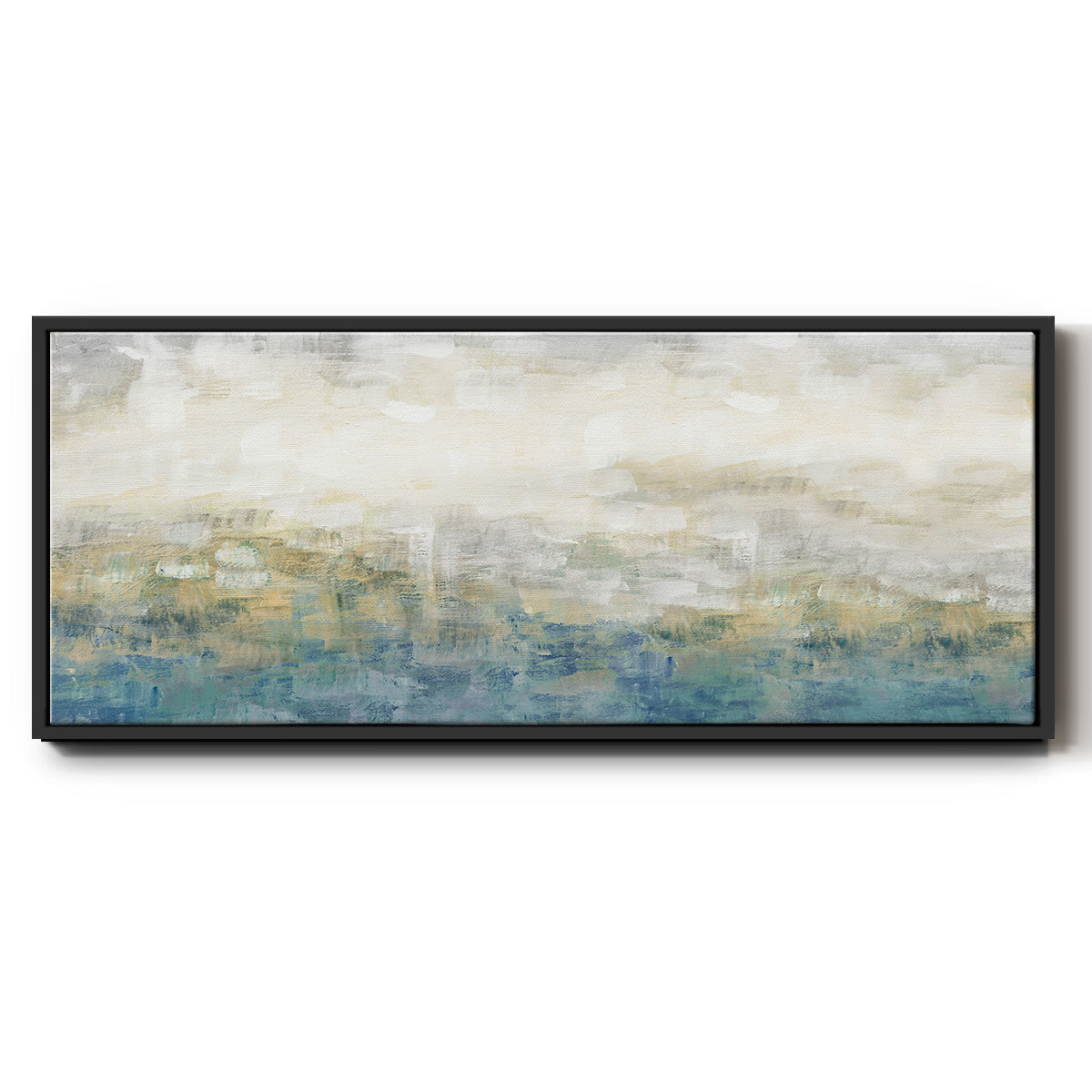 Color Block Horizon - Floater Framed Canvas Print