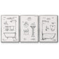 Vintage Bath I - Floater Framed Canvas Set