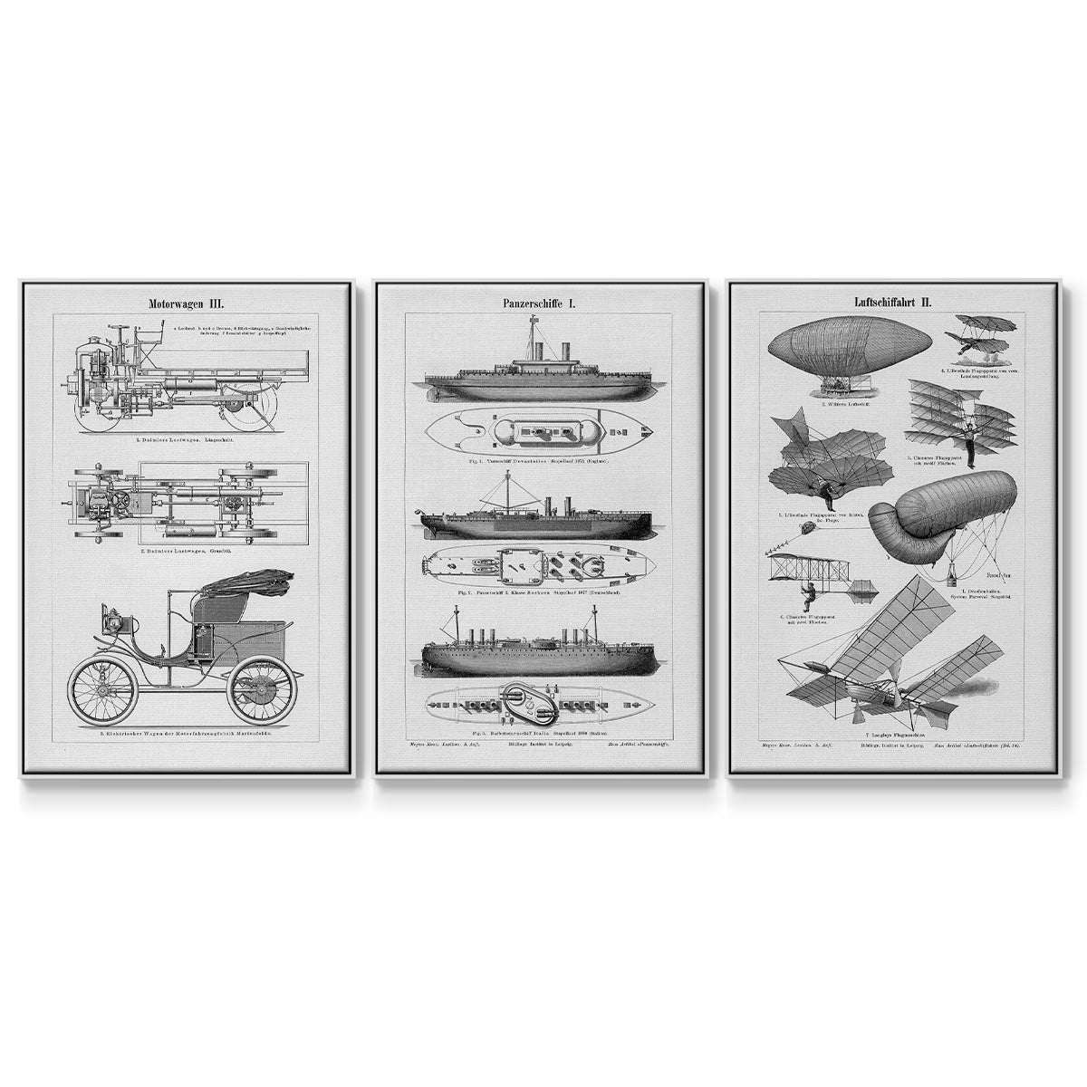 Industrial Flight - Floater Framed Canvas Set