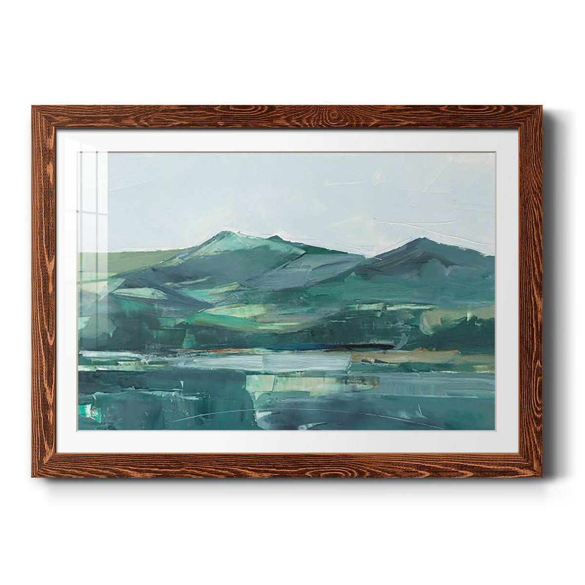 Green Grey Mountains II - Barnwood Framed Art Print