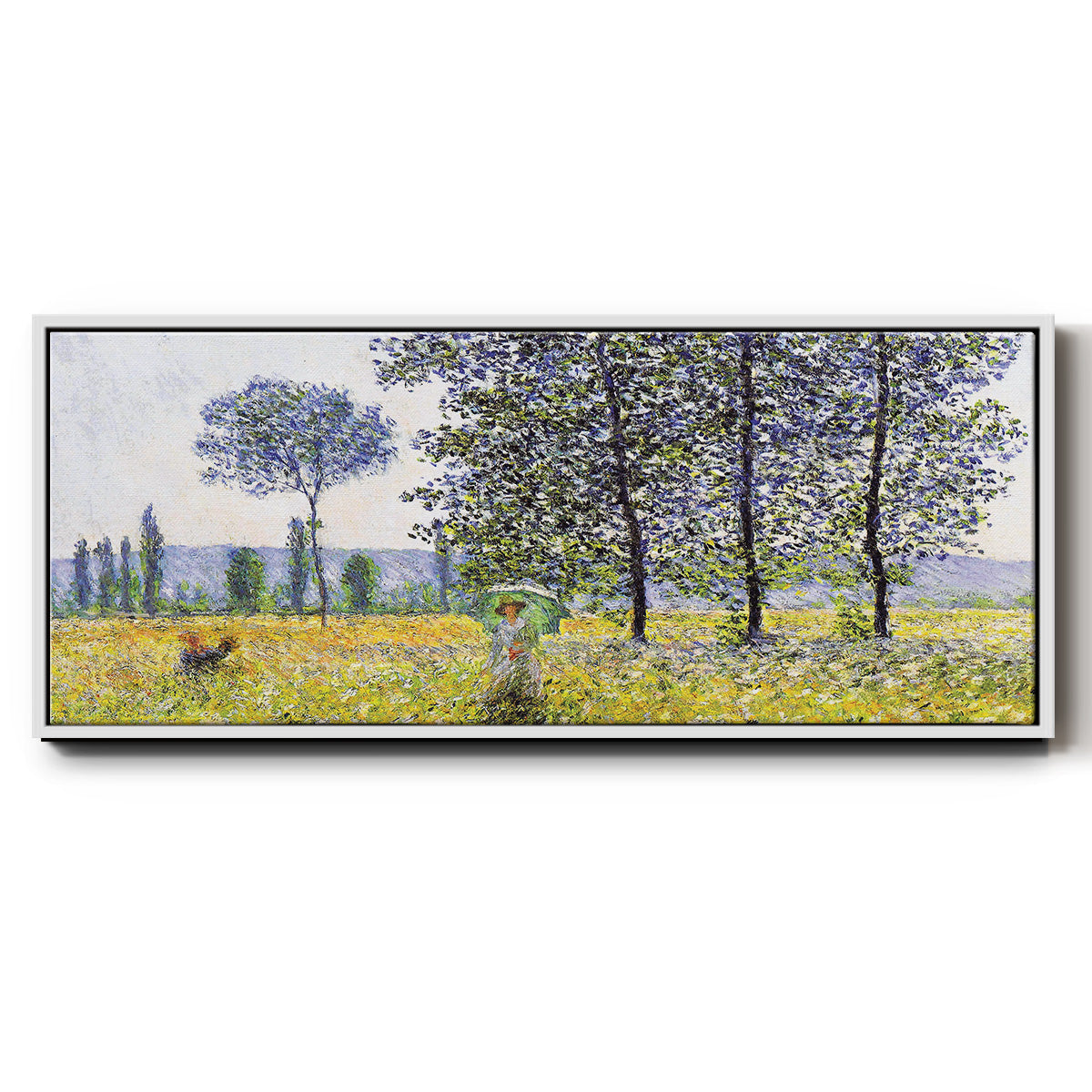 Sunlight Effect Under the Poplars, 1887 - Floater Framed Canvas Print