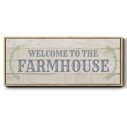 Welcome to the Farmhouse - Floater Framed Canvas Print