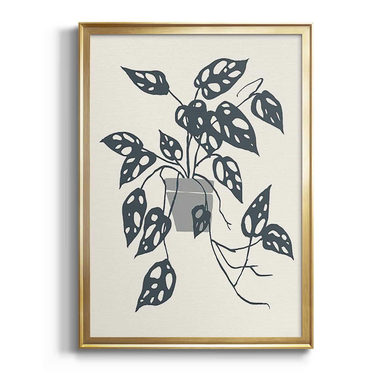 Growing Leaves I - Modern Framed Canvas Print