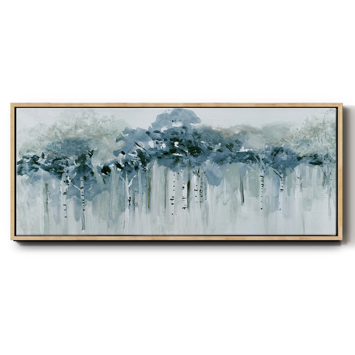 Blue Birch Morning - Floater Framed Canvas Print