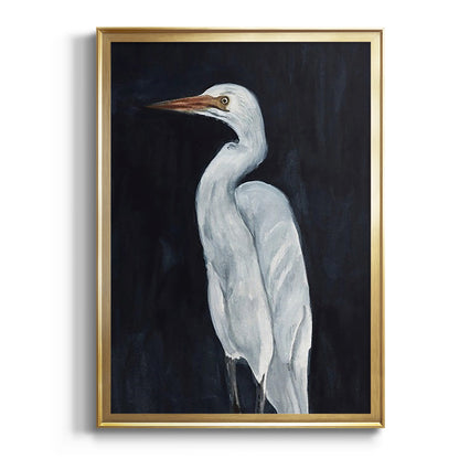 Calm Great Egret I - Modern Framed Canvas Print