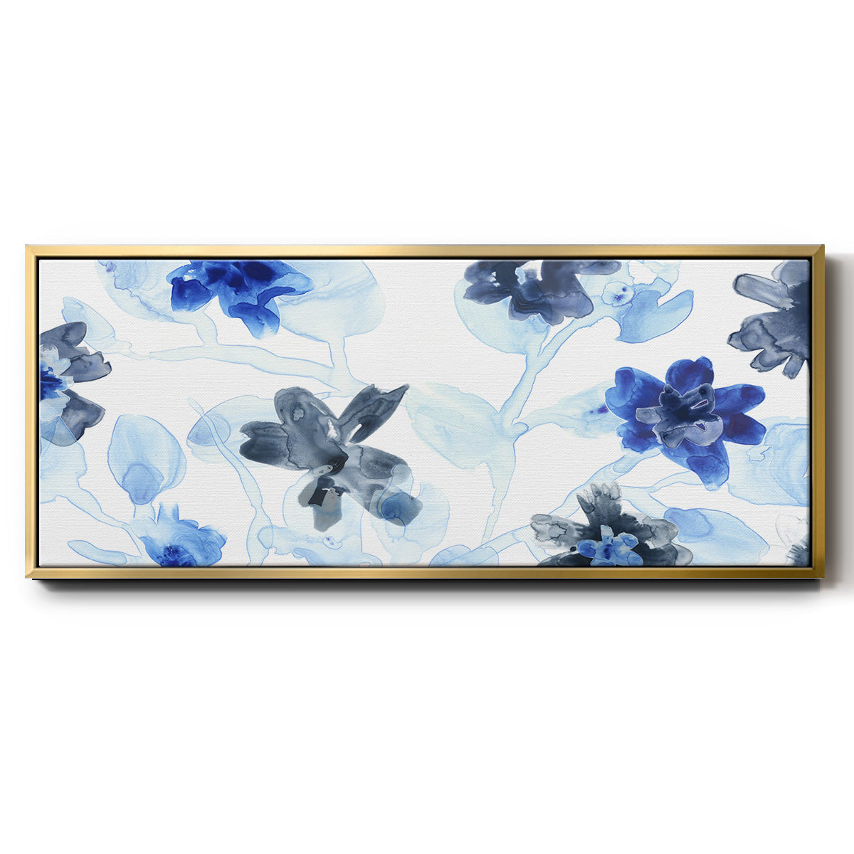 Blue Gossamer Garden V - Floater Framed Canvas Print