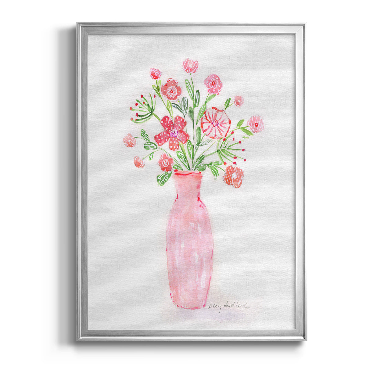 Boho Pinwheel Bouquet II - Modern Framed Canvas Print