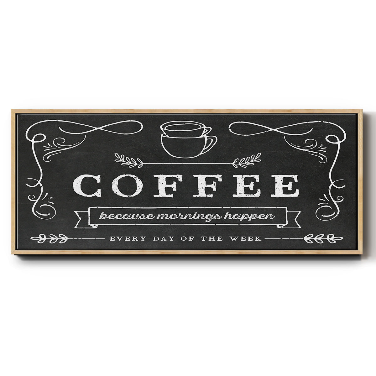 Coffee Everyday - Floater Framed Canvas Print