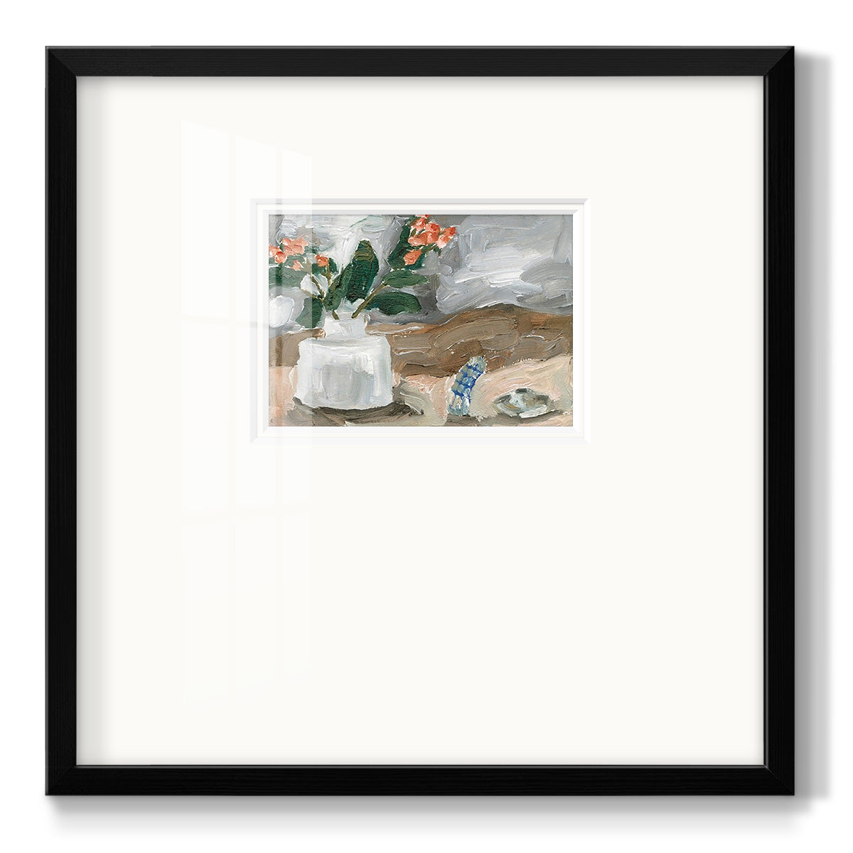 Vase of Pink Flowers III Premium Framed Print Double Matboard