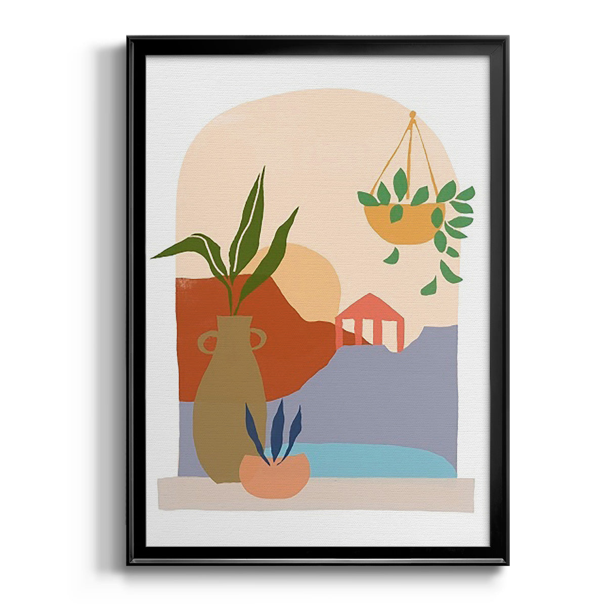 Paper Scene II - Modern Framed Canvas Print