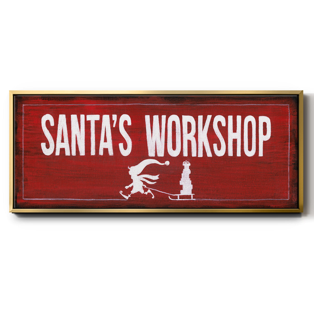 Santa's Workshop - Floater Framed Canvas Print