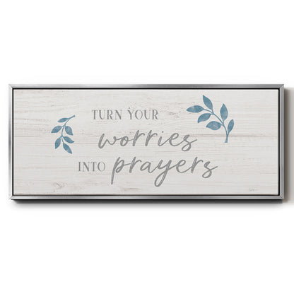 Worries into Prayers - Floater Framed Canvas Print