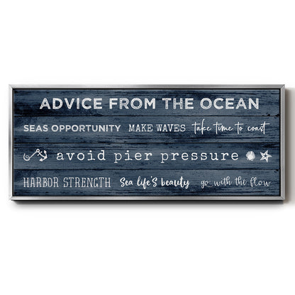 Navy Ocean - Floater Framed Canvas Print