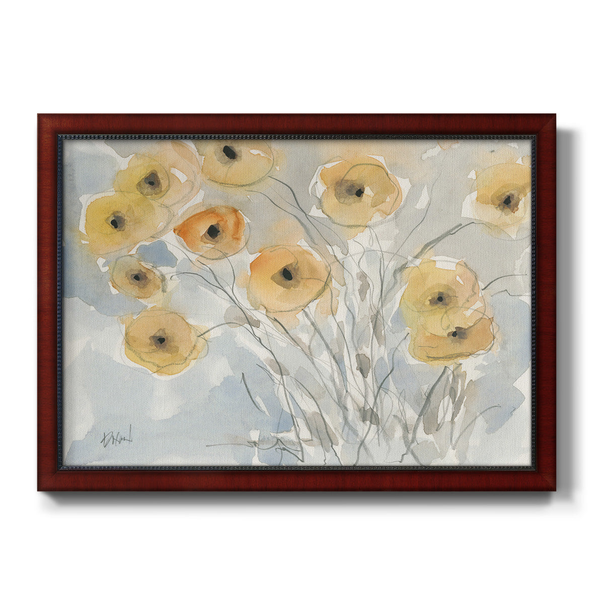 Sunset Poppies II Premium Framed Canvas- Ready to Hang