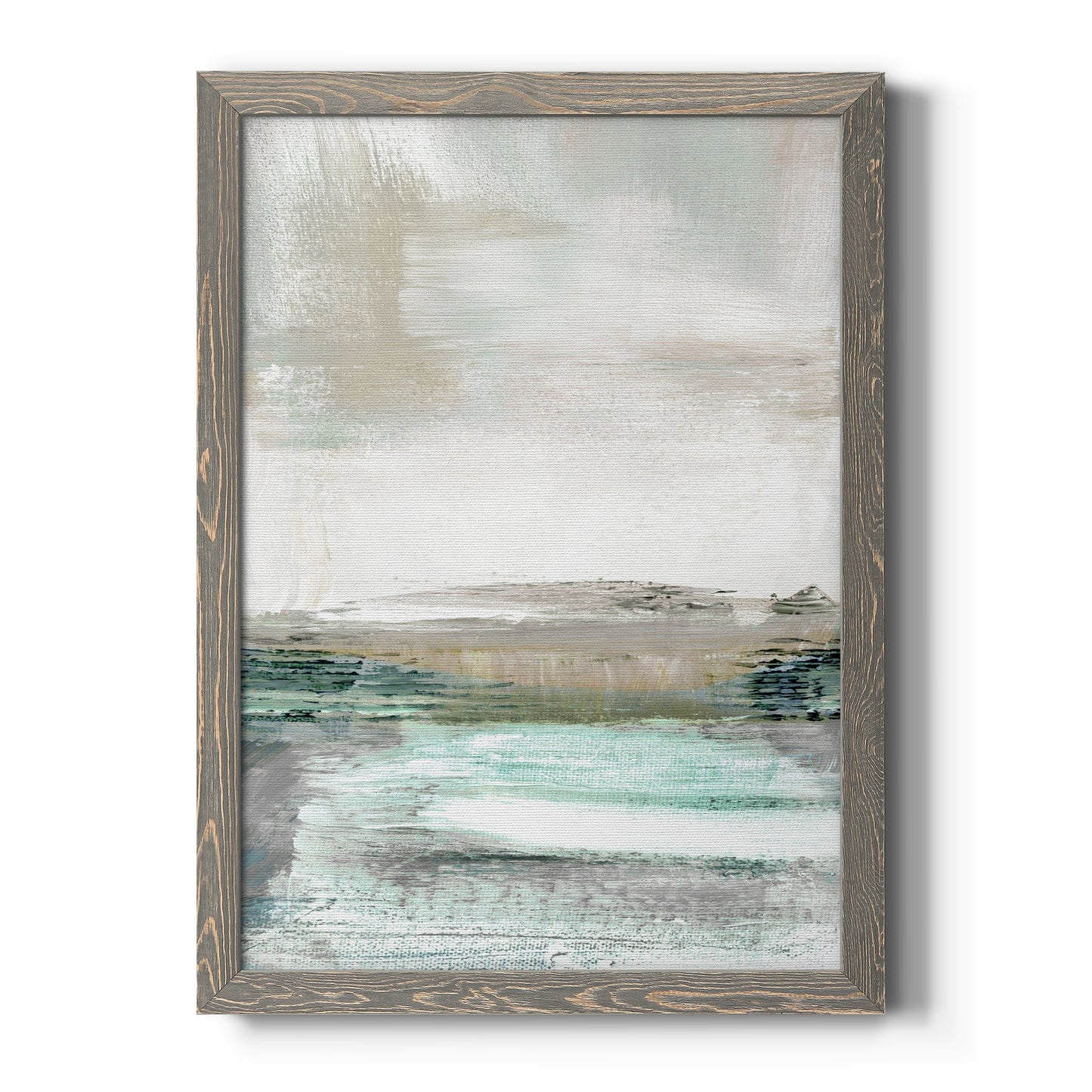 Summer Teal I - Barnwood Framed Canvas Print
