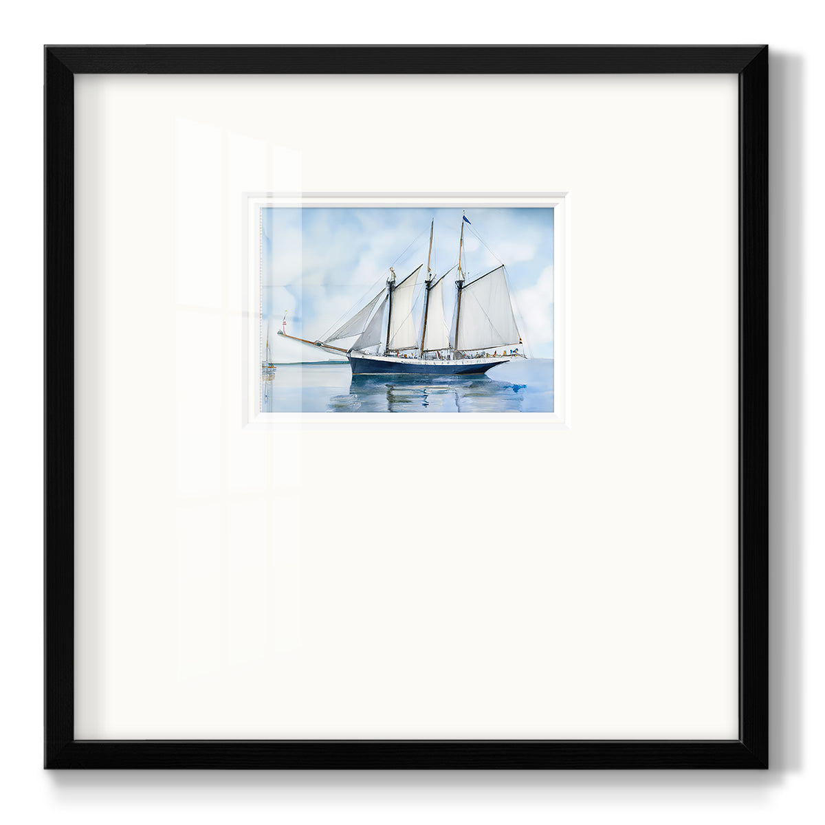 Blue Sail Premium Framed Print Double Matboard