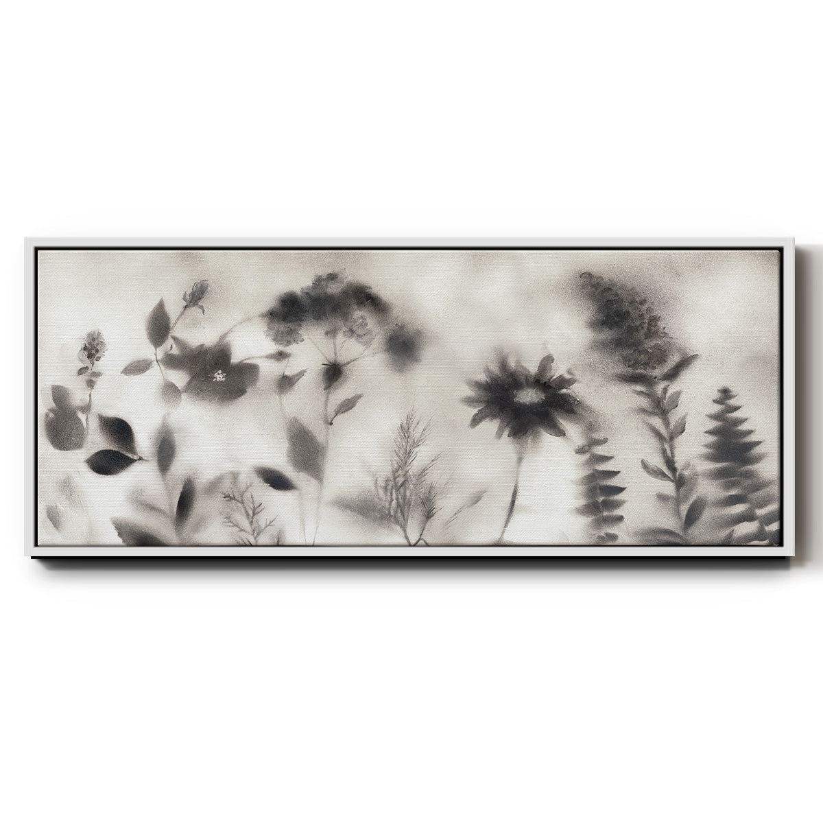 Misty Wildflower Morning - Floater Framed Canvas Print