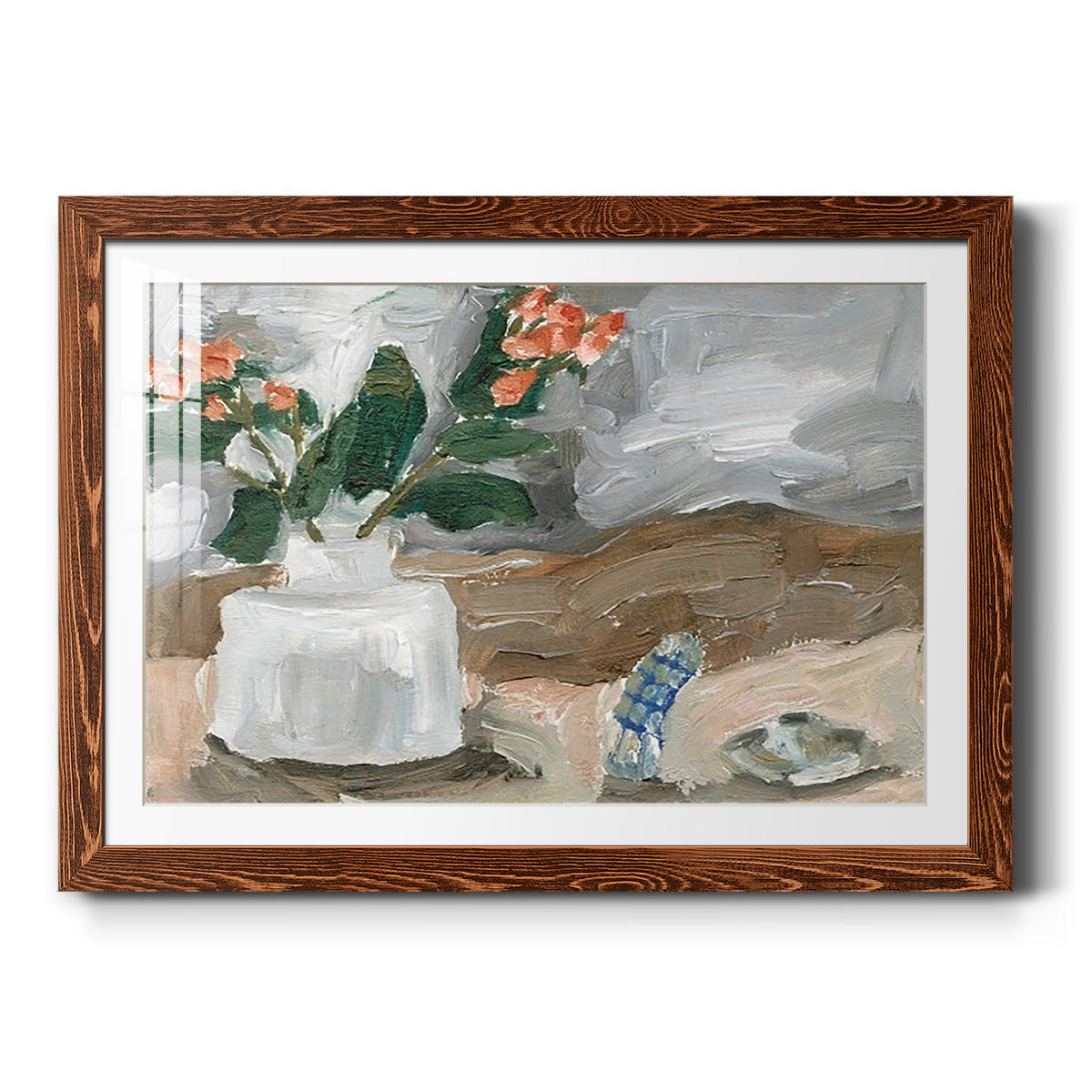 Vase of Pink Flowers III - Barnwood Framed Art Print