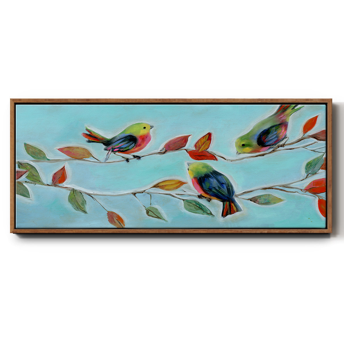 Bitty Birds II - Floater Framed Canvas Print