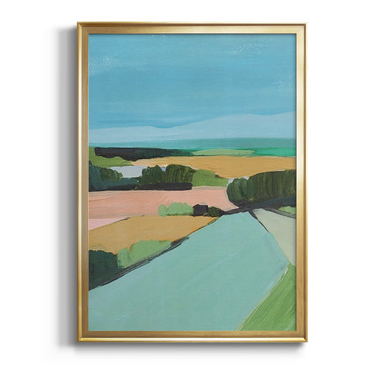 Bright Colored Countryside II - Modern Framed Canvas Print