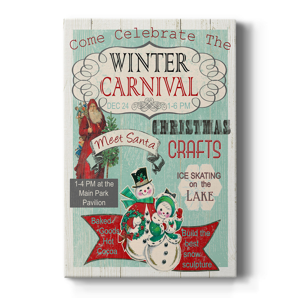 Bright Christmas Carnival Premium Gallery Wrapped Canvas - Ready to Hang