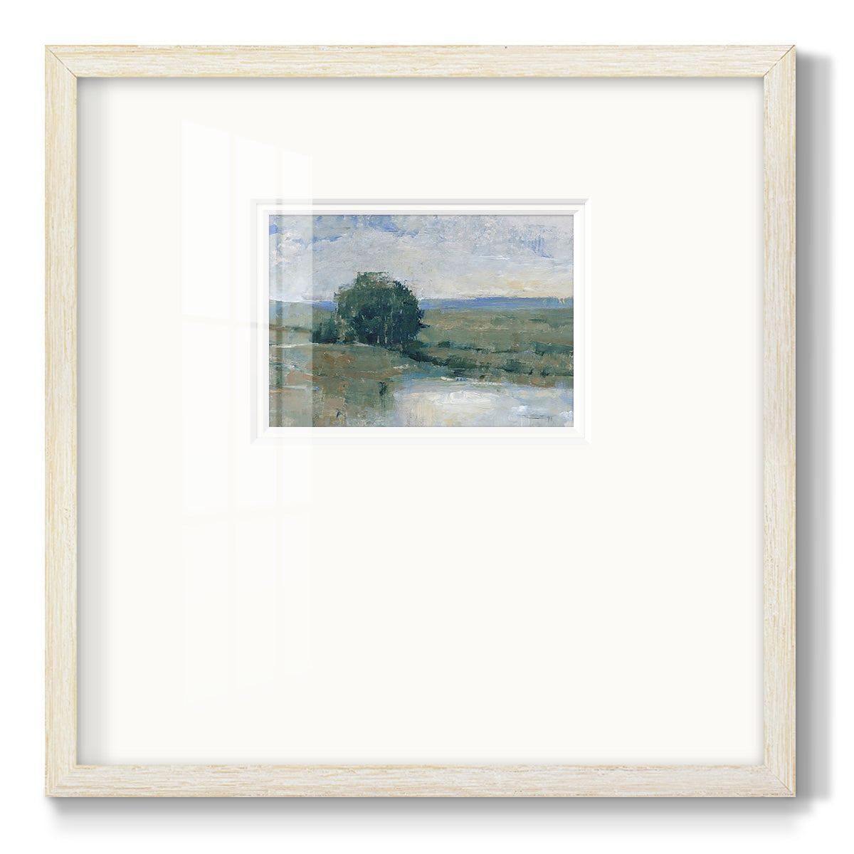 Riverbank Impression I Premium Framed Print Double Matboard