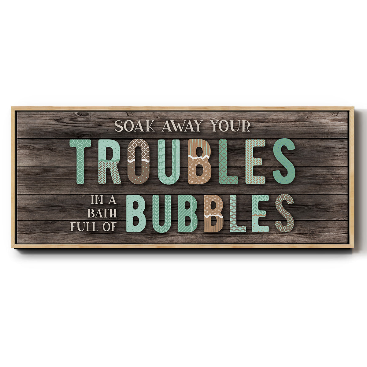 Troubles Bubbles - Floater Framed Canvas Print