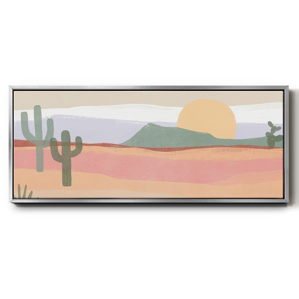 Cactus Plateau I - Floater Framed Canvas Print