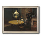 Impressionist domestic interior scene by Claude Monet printed on canvas in an ornate champagne frame.