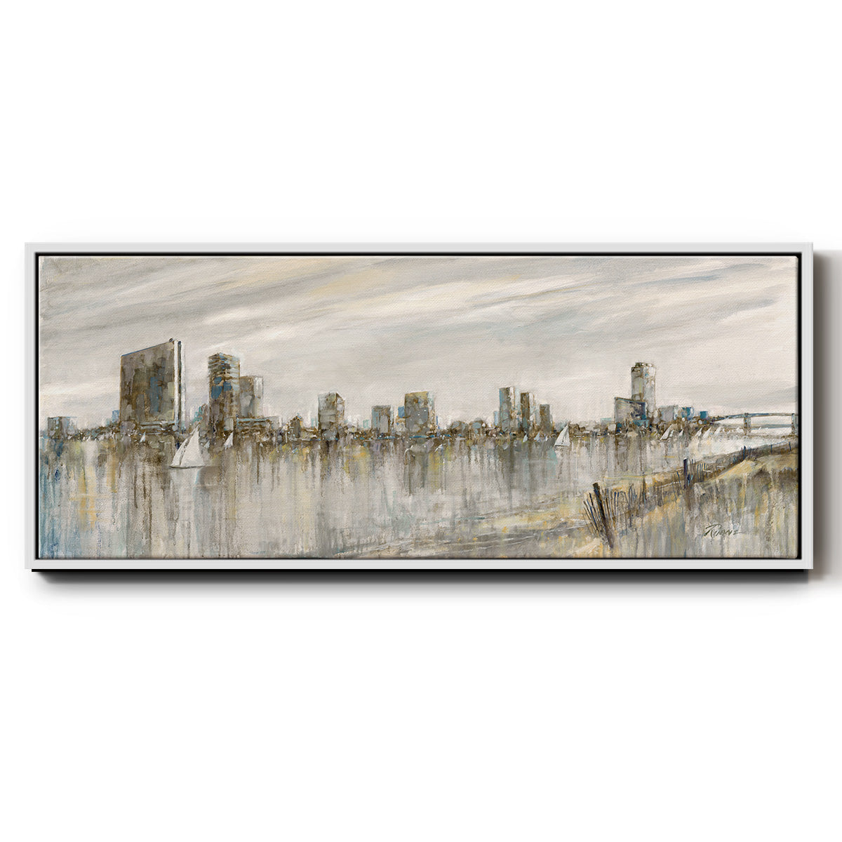 Skyline Sail - Floater Framed Canvas Print