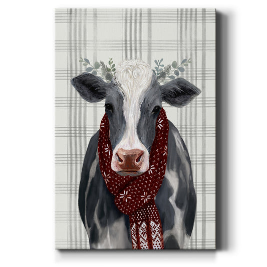 Yuletide Cow II - Canvas Art Print