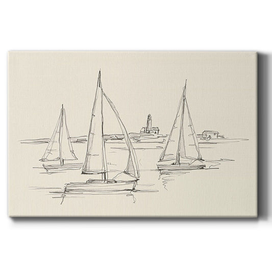 Coastal Contour Sketch II - Canvas Art Print