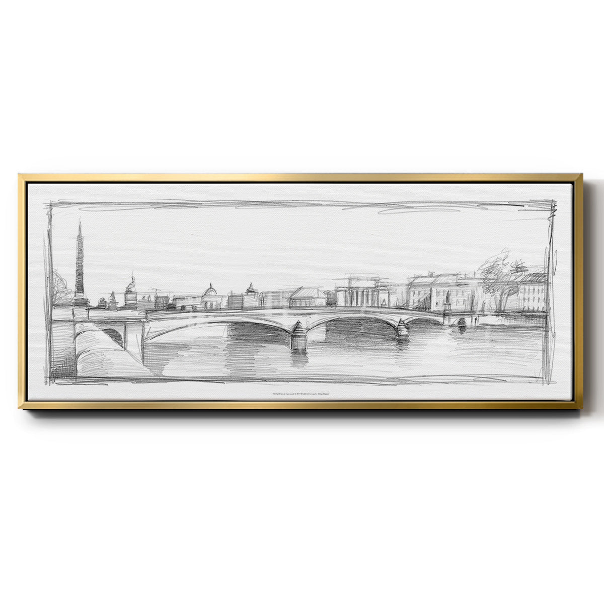 Pont du Carroussel - Floater Framed Canvas Print
