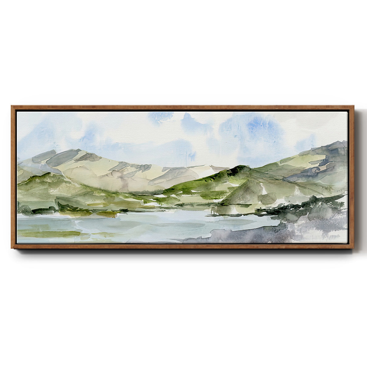 Serene Mountains I - Floater Framed Canvas Print