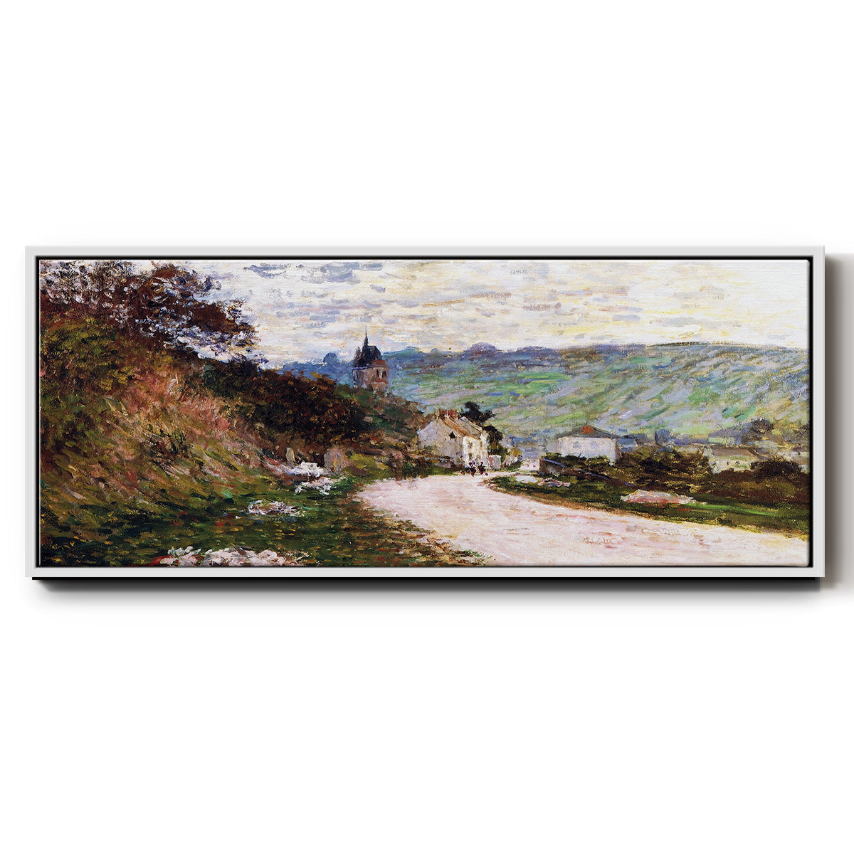The Road at Vétheuil, 1878 - Floater Framed Canvas Print