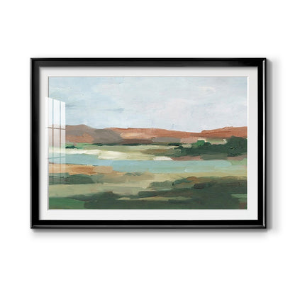 Autumn River Crossing I - Modern Framed Art Print