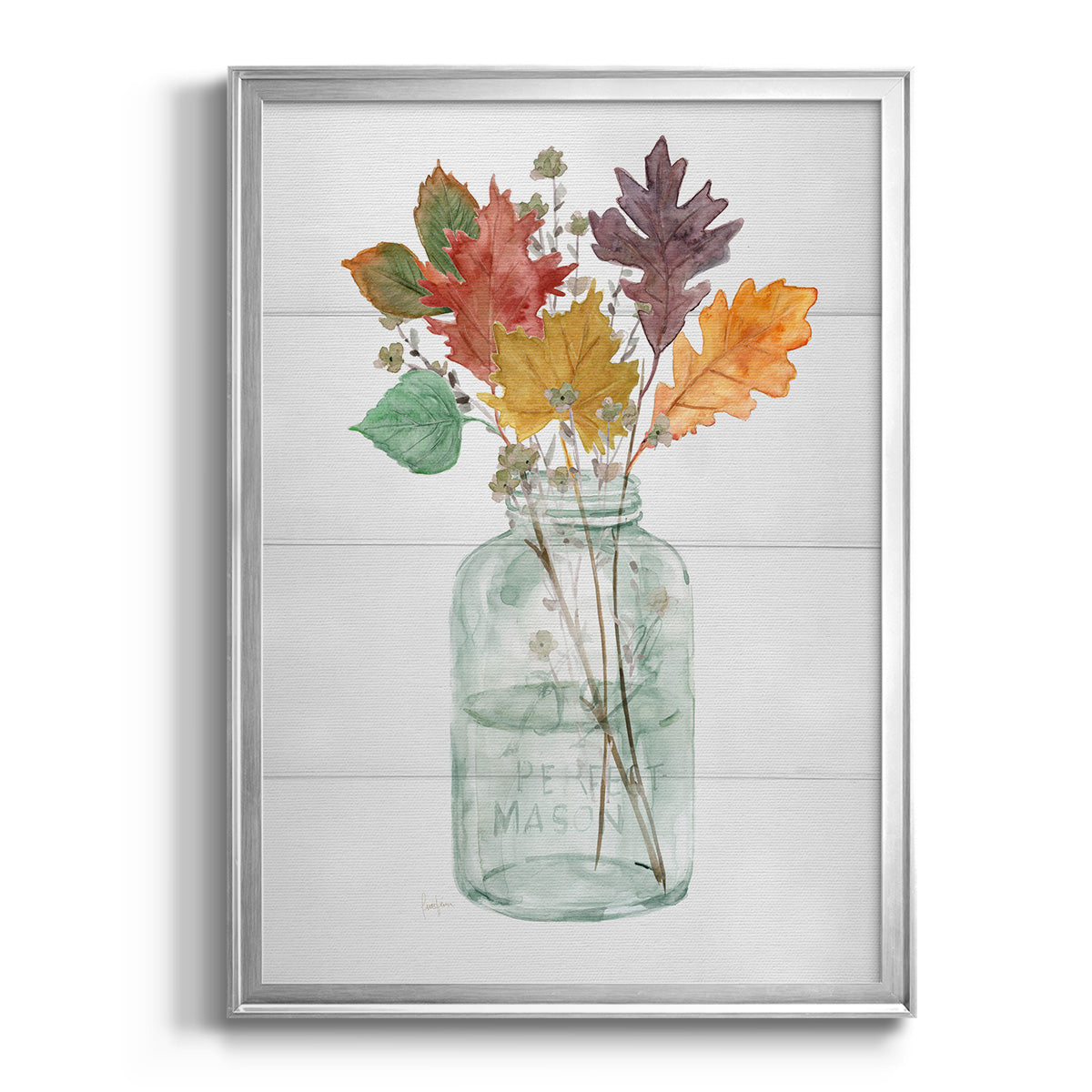 Harvest Home Leaves II - Modern Framed Canvas Print